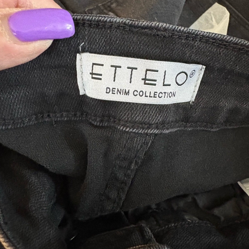 ETTELO Size 8 Black High Waisted Stretchy Jeans/Pants with Pockets nwt - Picture 8 of 9